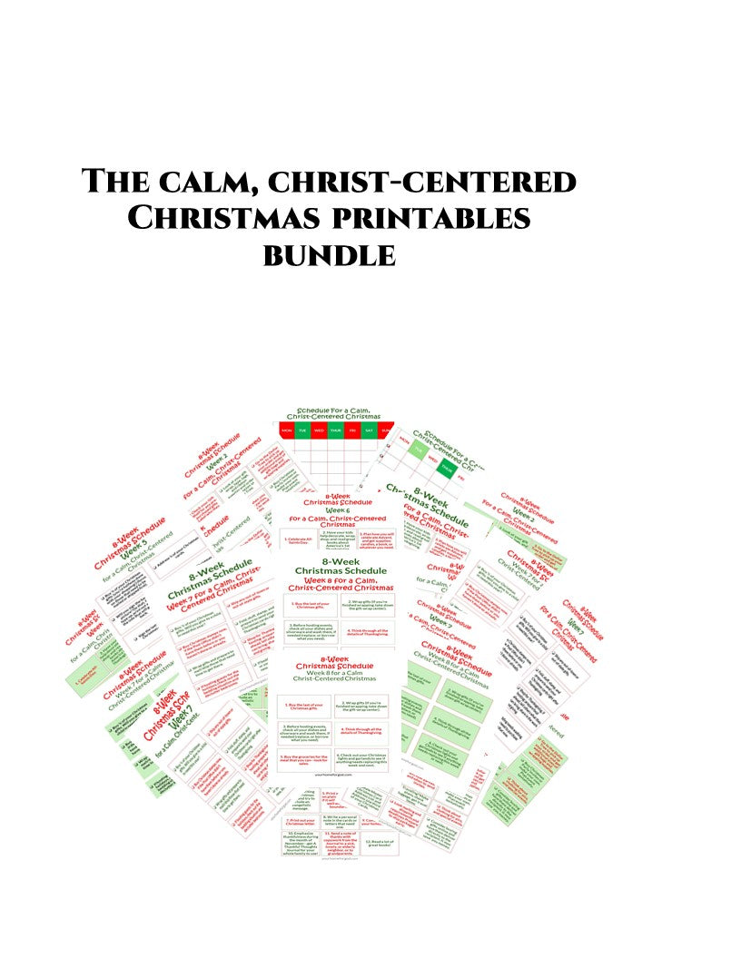 8-Weeks to A Calm Christ-Centered Christmas Planner/Calendar (Includes 12-Week, too!)